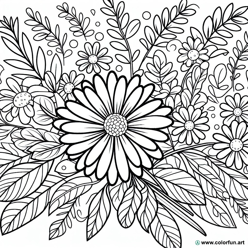 coloring page daisy flower