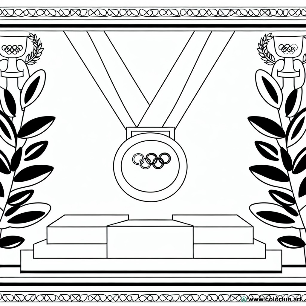 coloring page Olympic Games medal