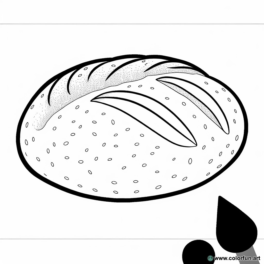 coloring page artisanal bread