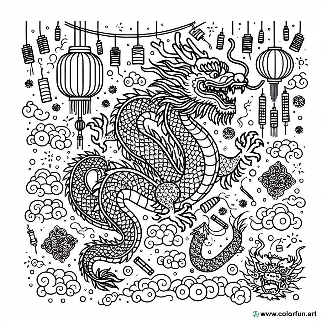 Chinese New Year coloring page kindergarten