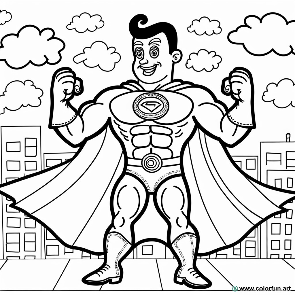 coloring page superman easy
