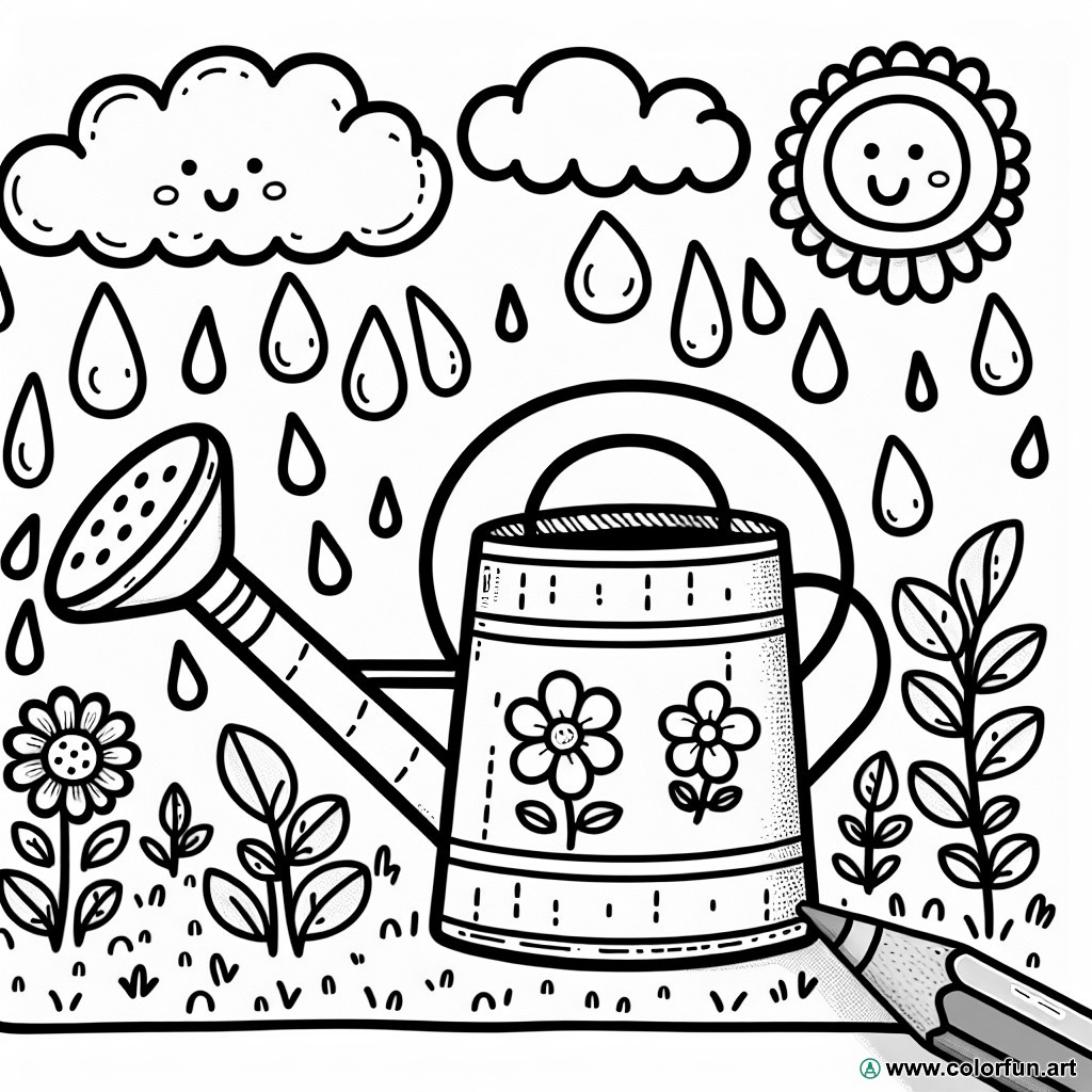 coloring page watering can