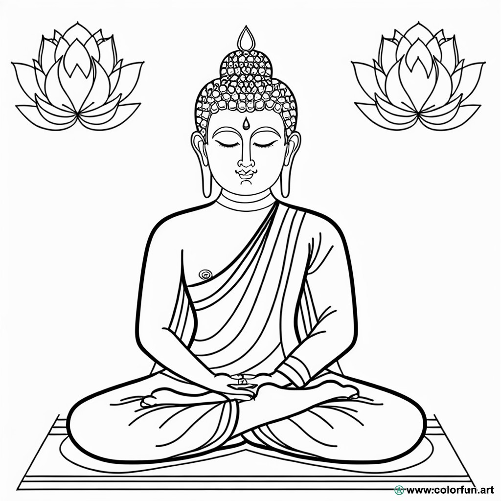 meditative Buddha coloring page