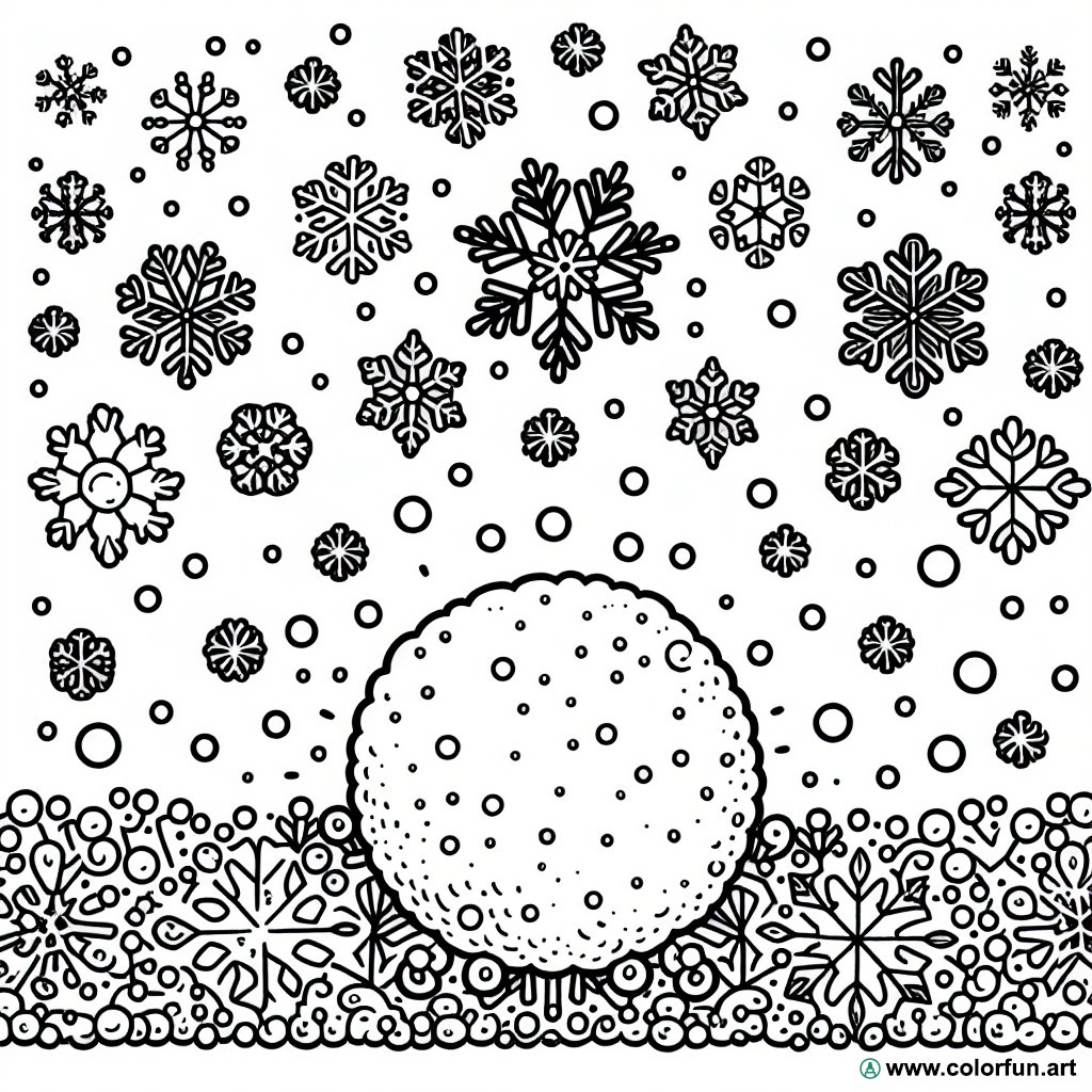 Snowball coloring page
