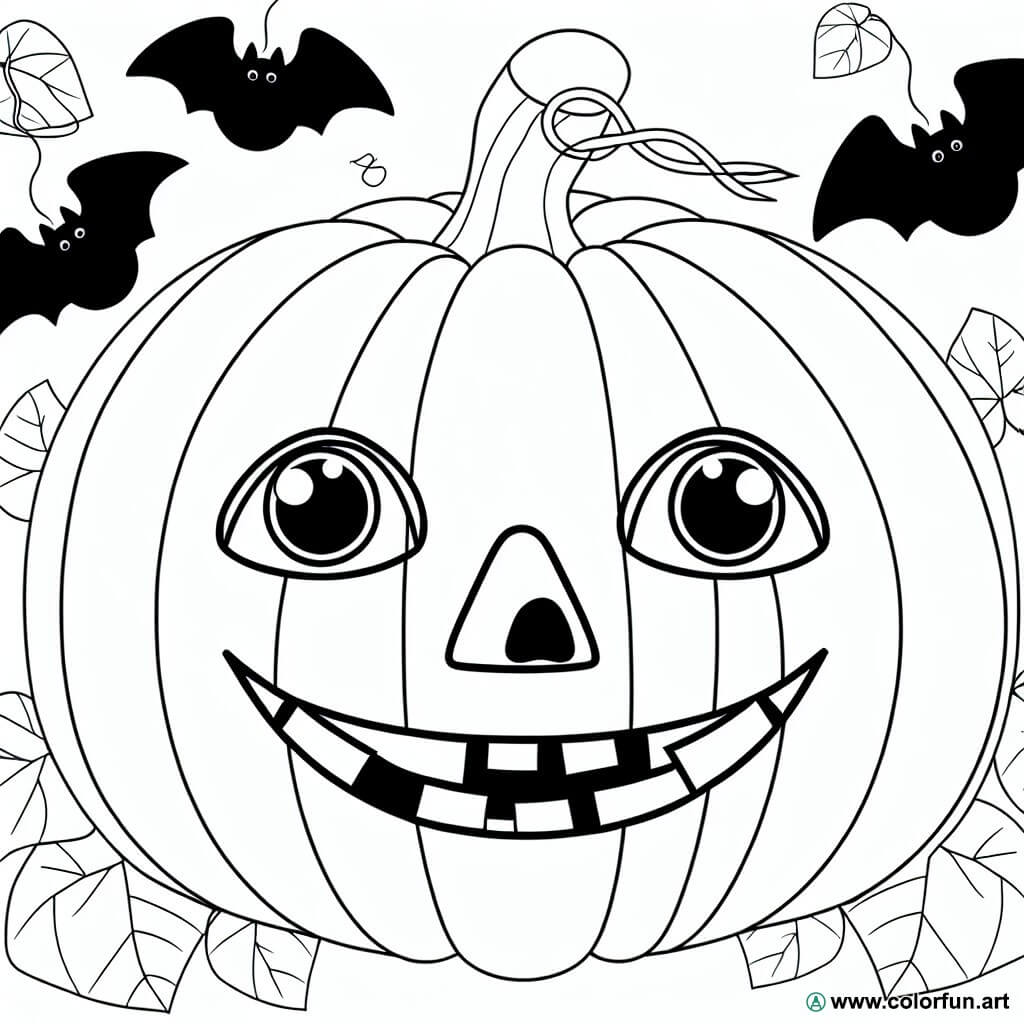 coloring page pumpkin halloween child