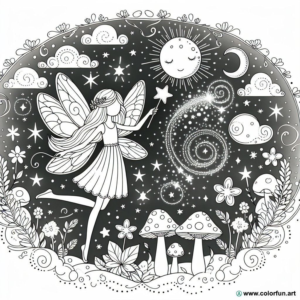 fairy magic coloring page
