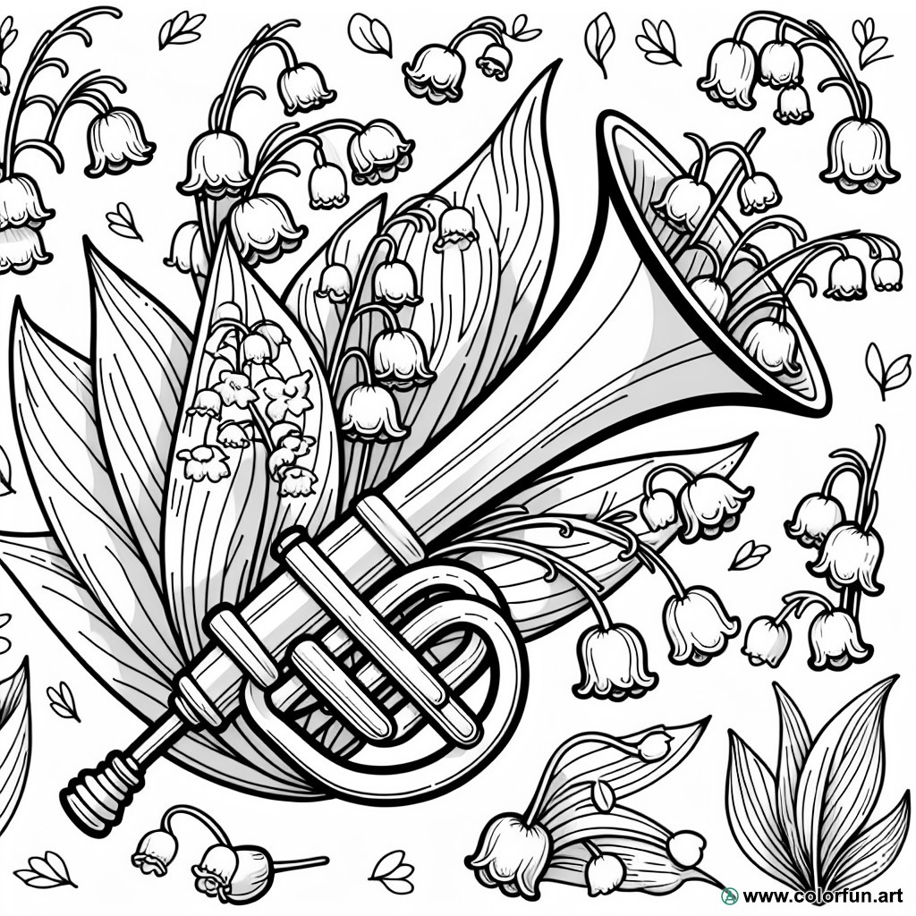 coloring page lily of the valley trumpet