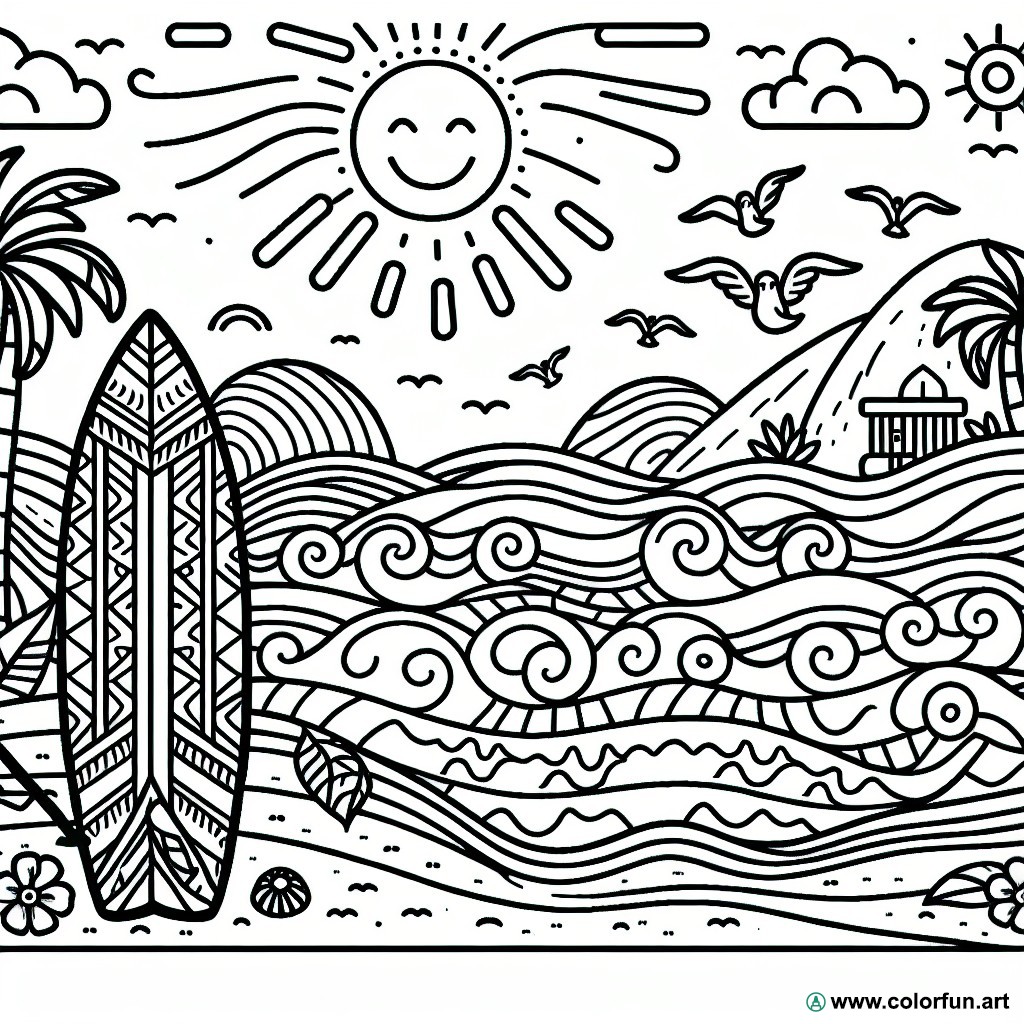coloring page surf jo
