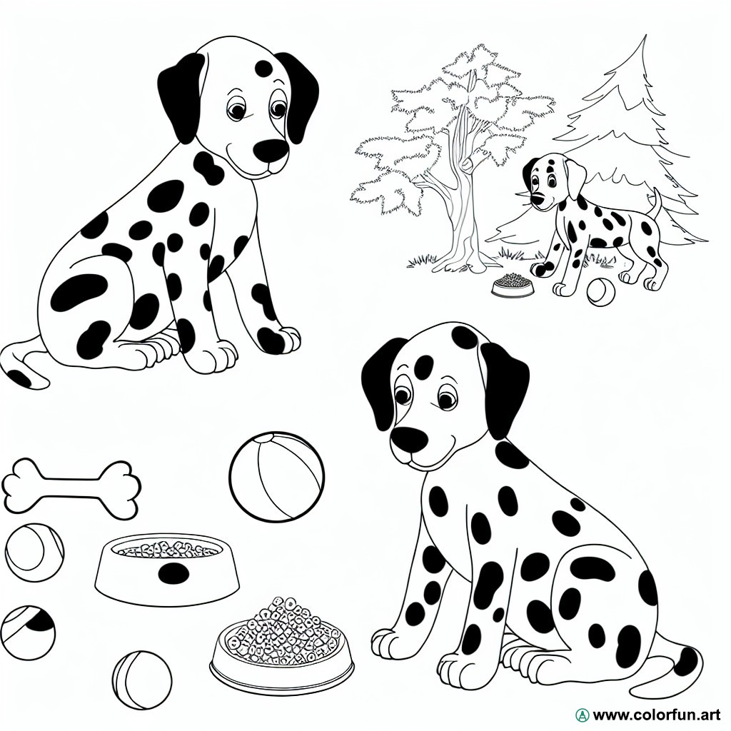 101 Dalmatians characters coloring page