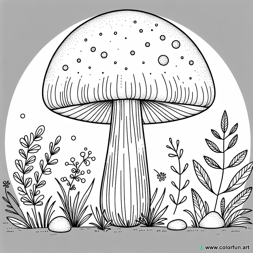 mysterious mushroom coloring page