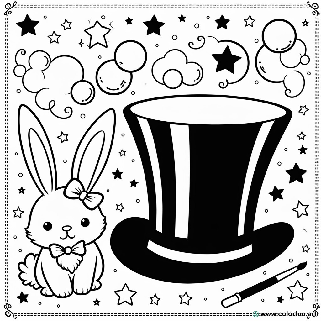 Coloring page top hat
