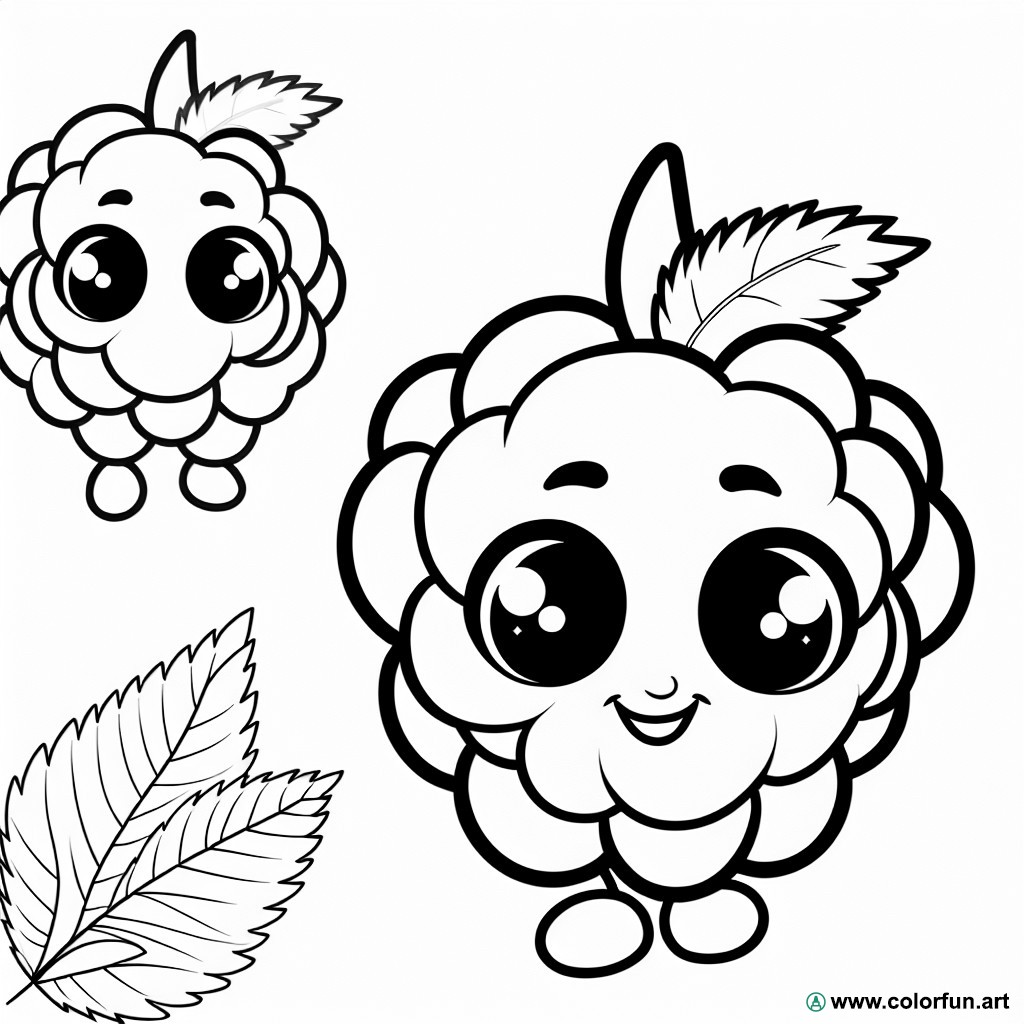 cute raspberry coloring page
