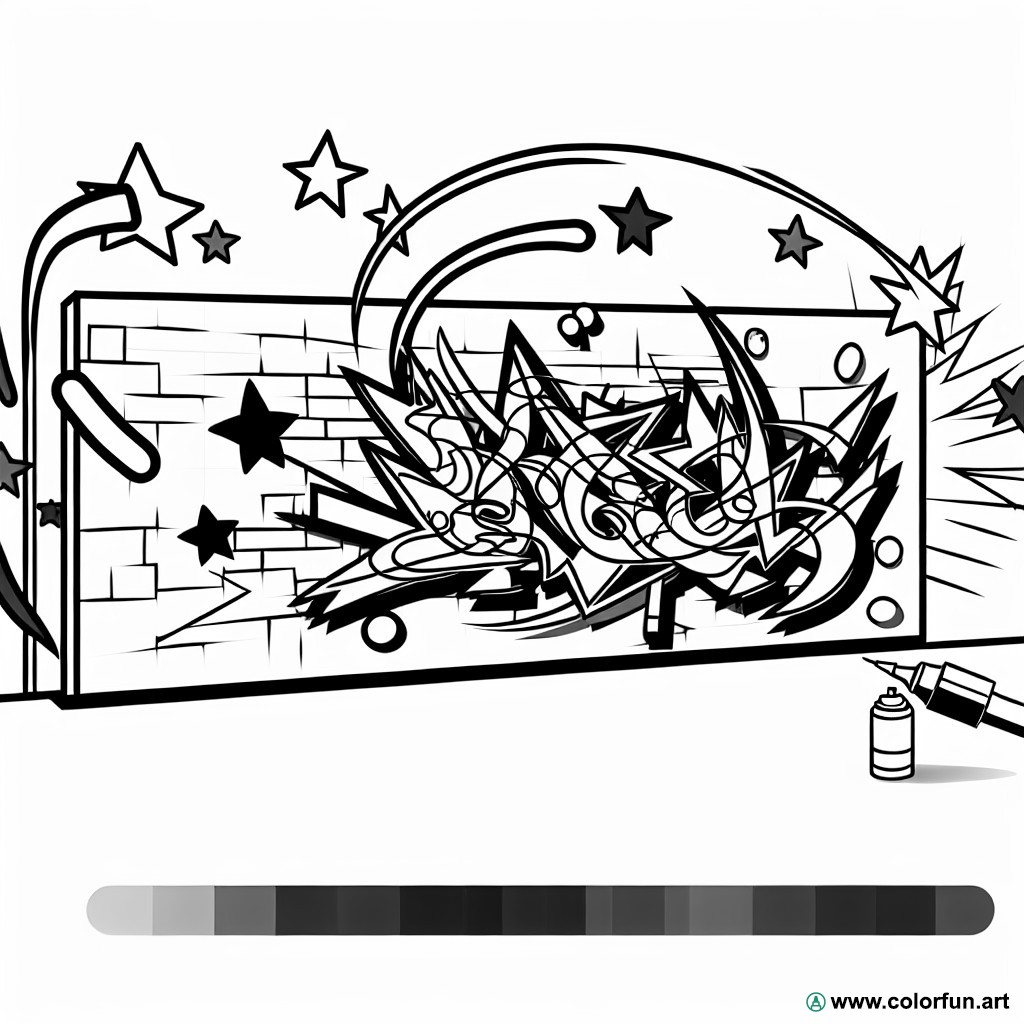 coloring page urban graffiti