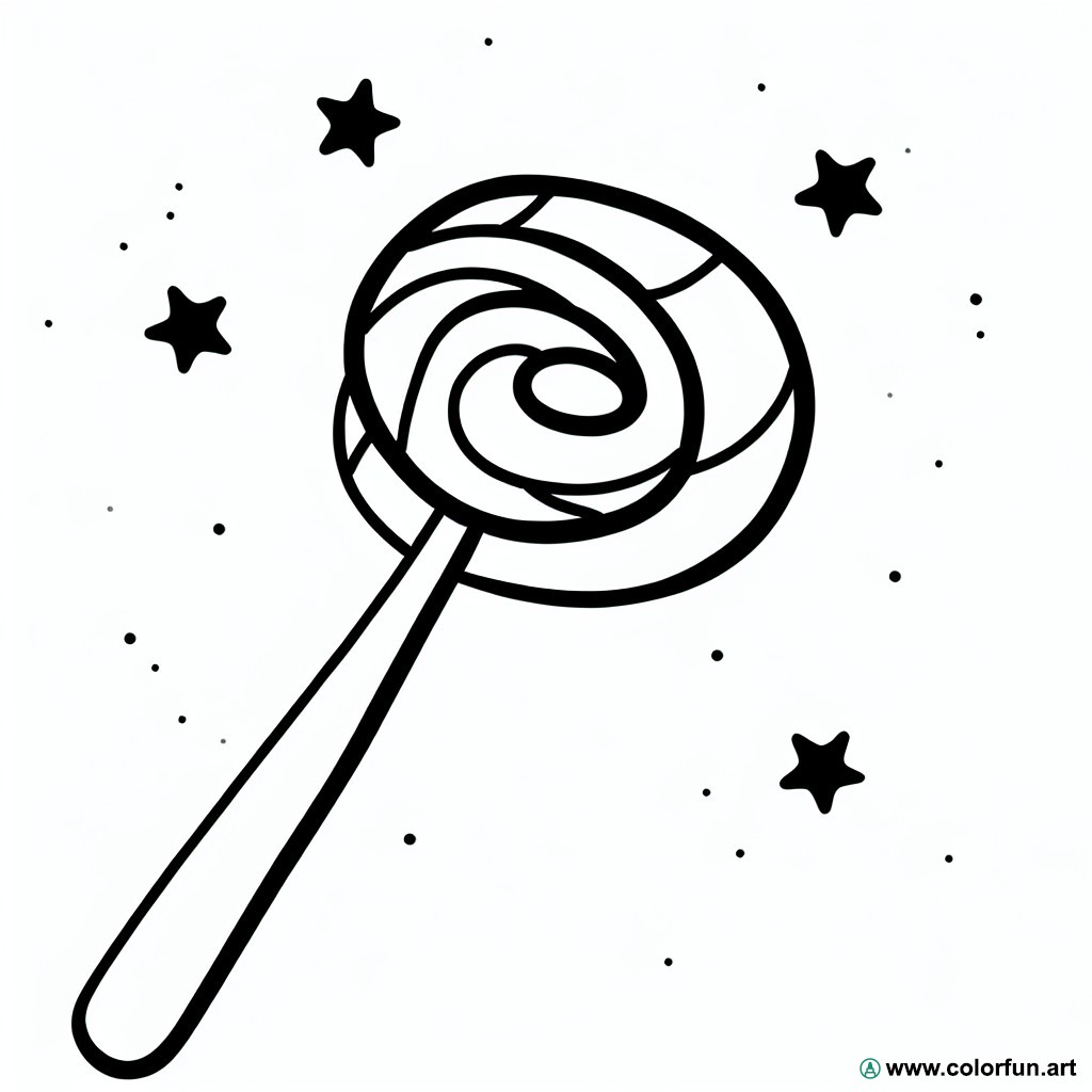 coloring page lollipop candy