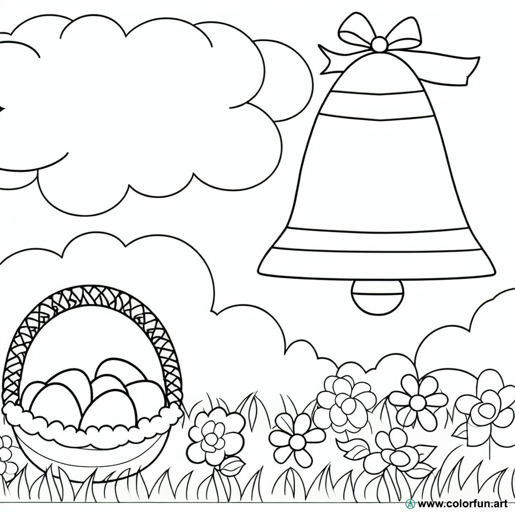 Easter bell coloring page