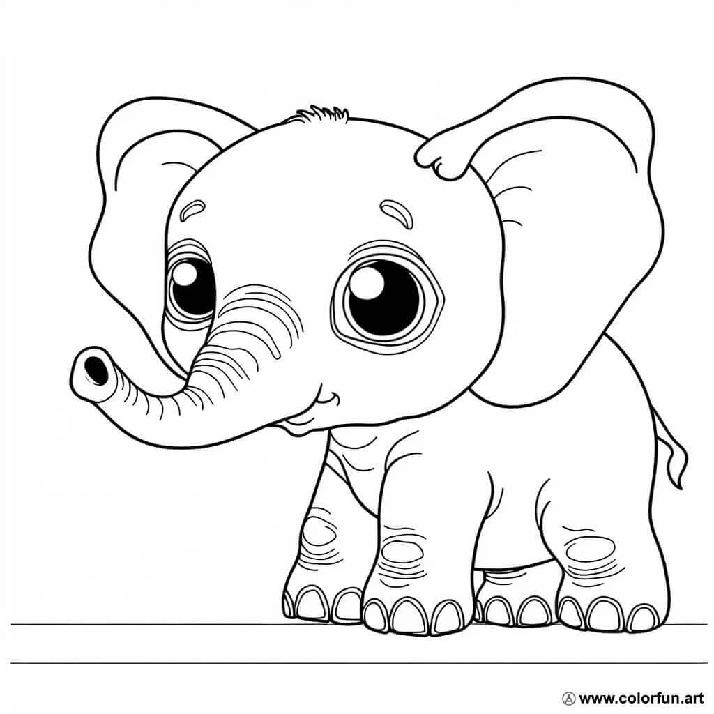 coloring page dumbo baby