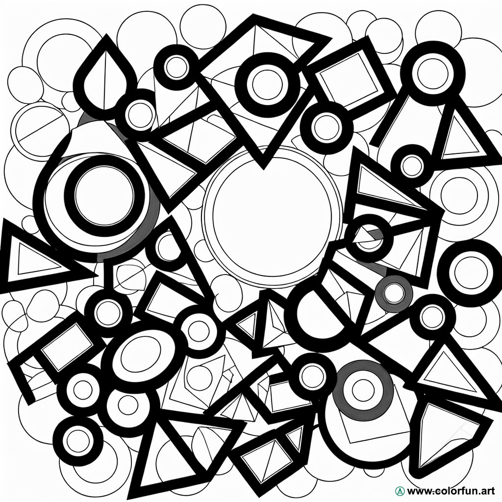 coloring page various geometric shapes
