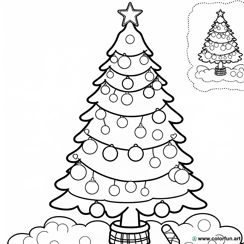 coloring page Christmas tree to decorate