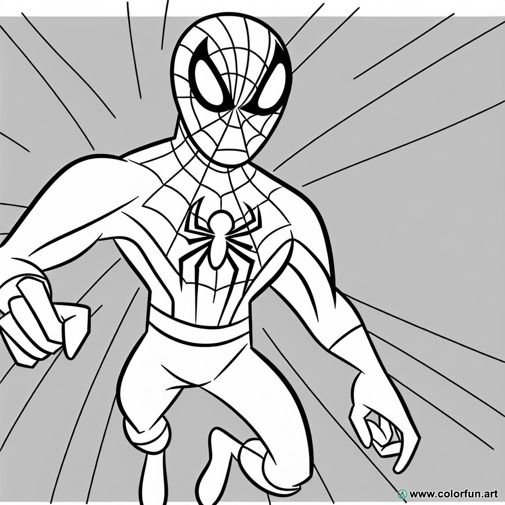 coloring page easy spiderman