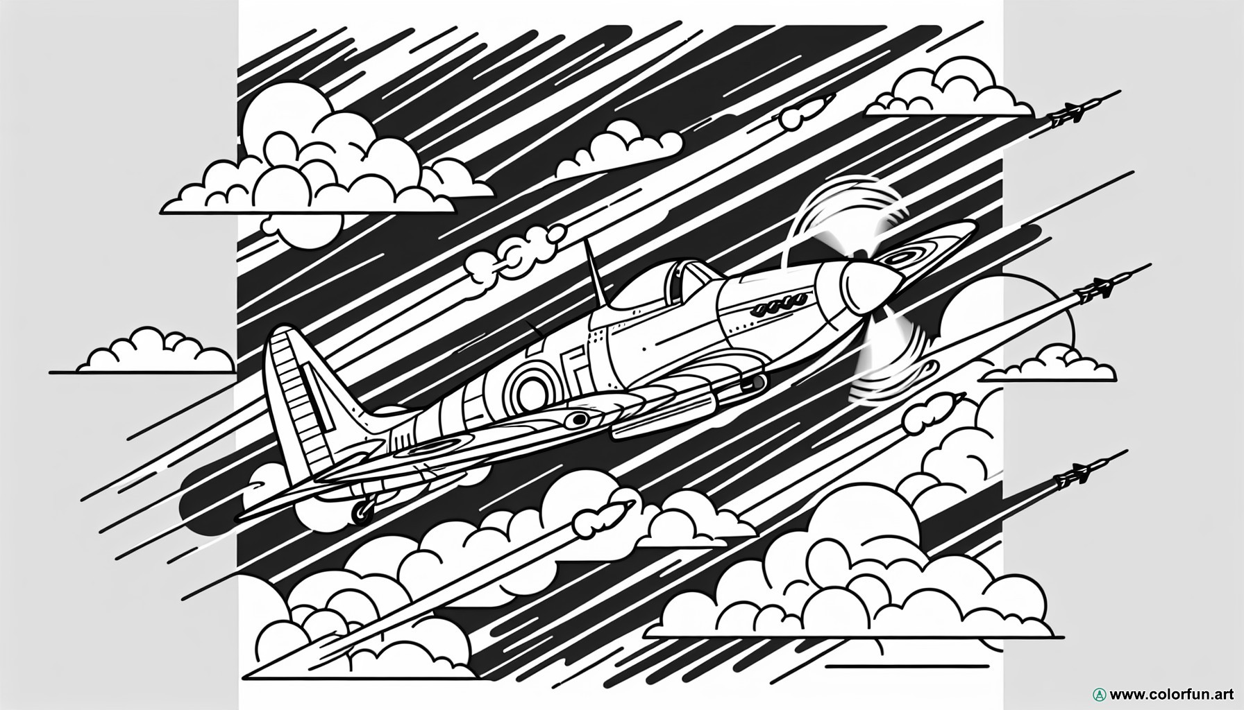 fighter jet in action coloring page