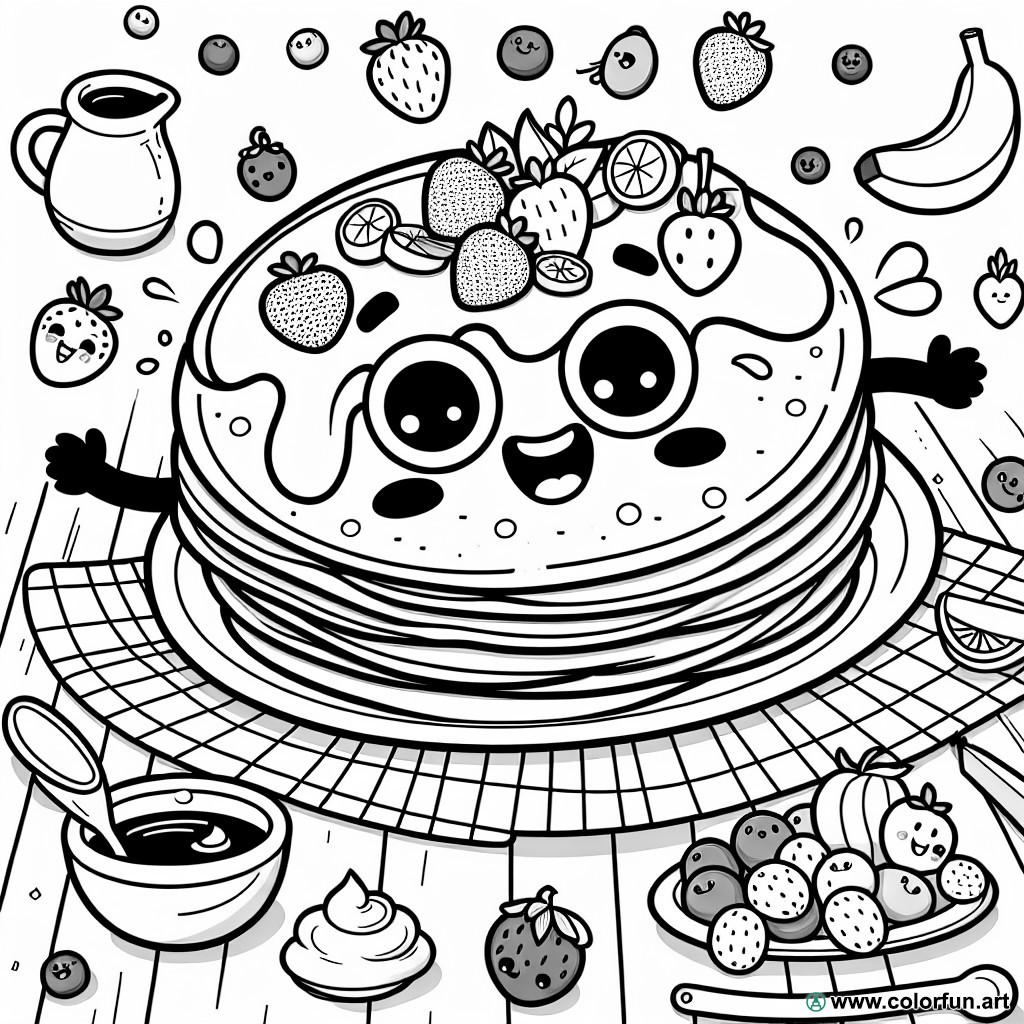 Original pancakes coloring page