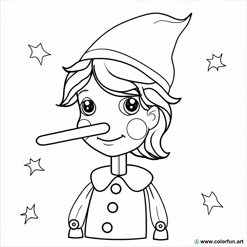 coloring page pinocchio puppet