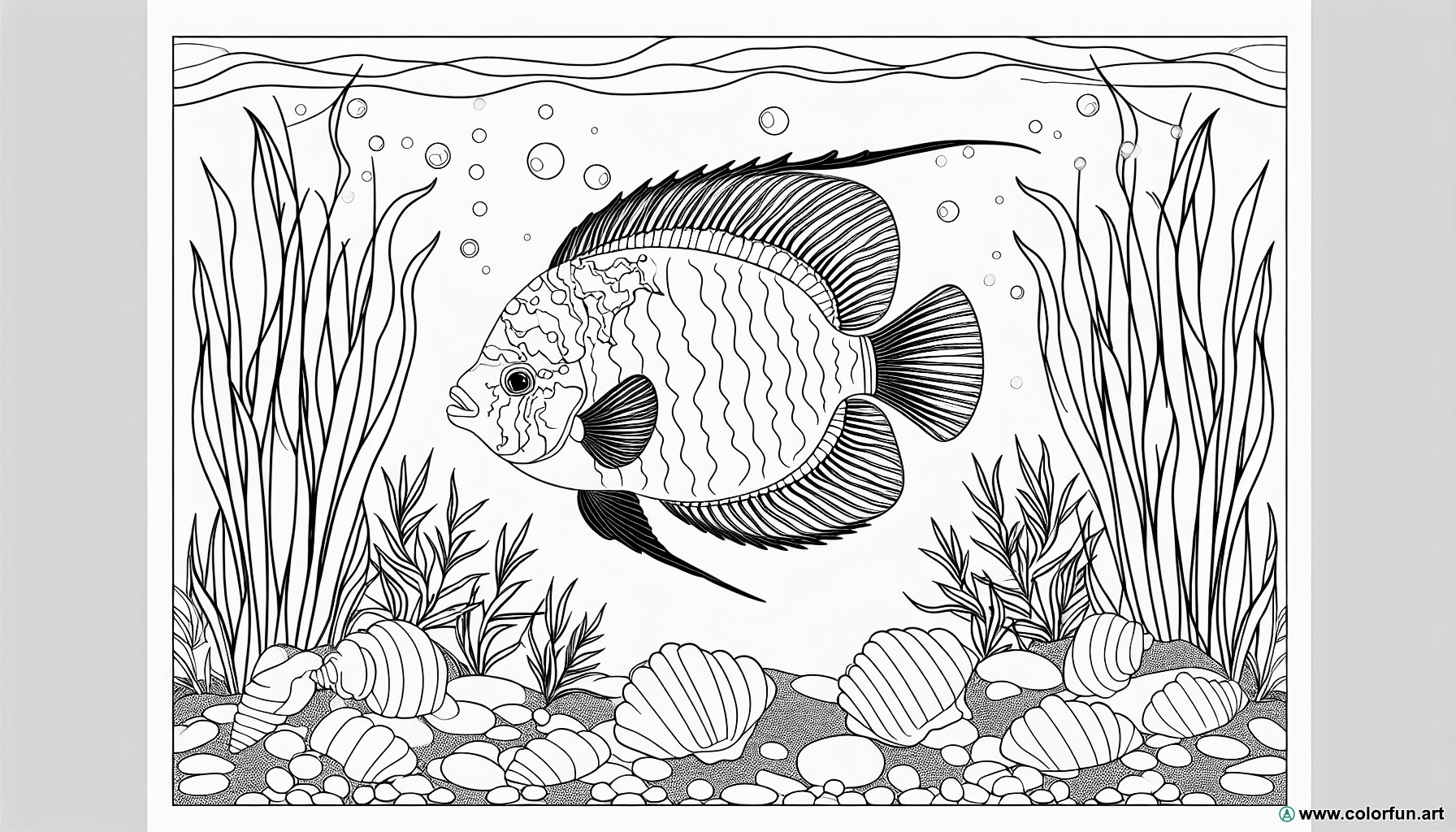 coloring page underwater universe