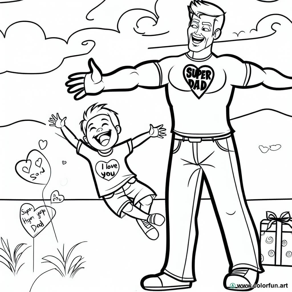 coloring page original father's day