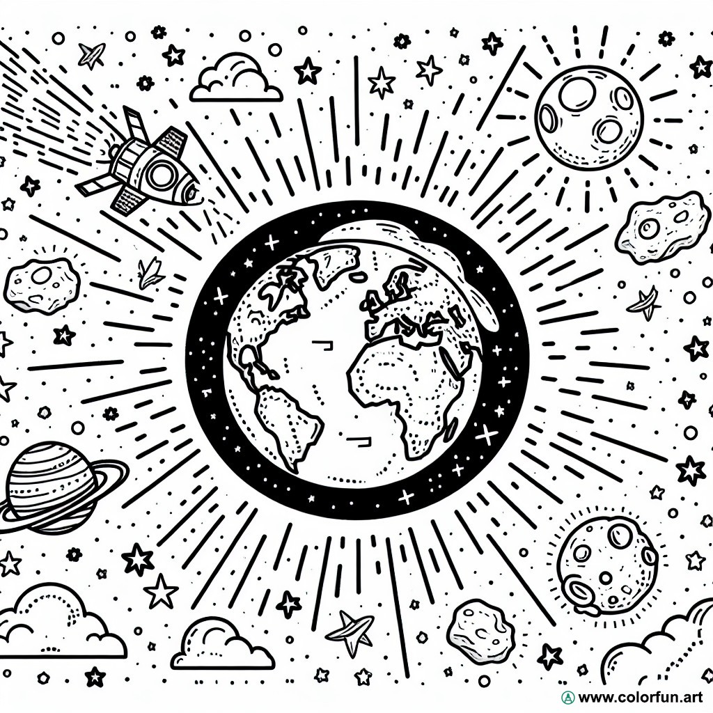 coloring page the planet of alphas