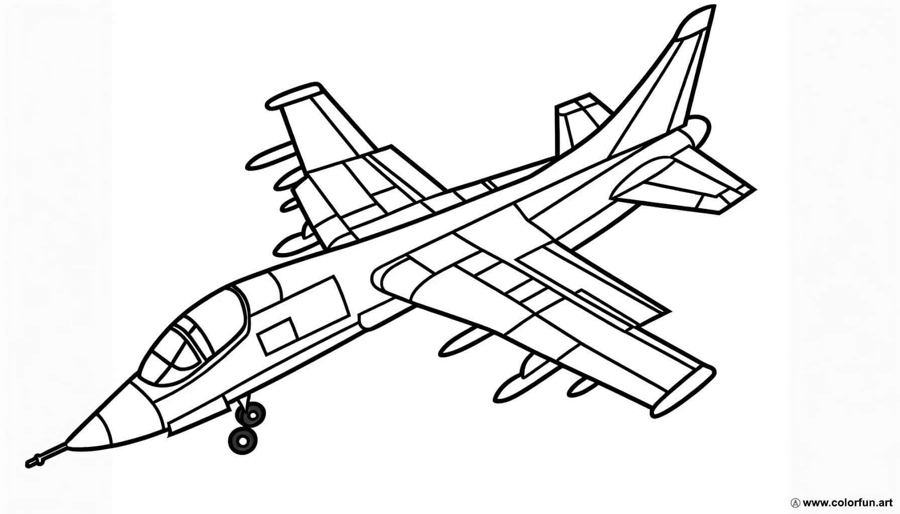 coloring page military airplane