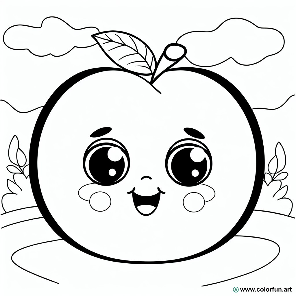 coloring page cute fishing