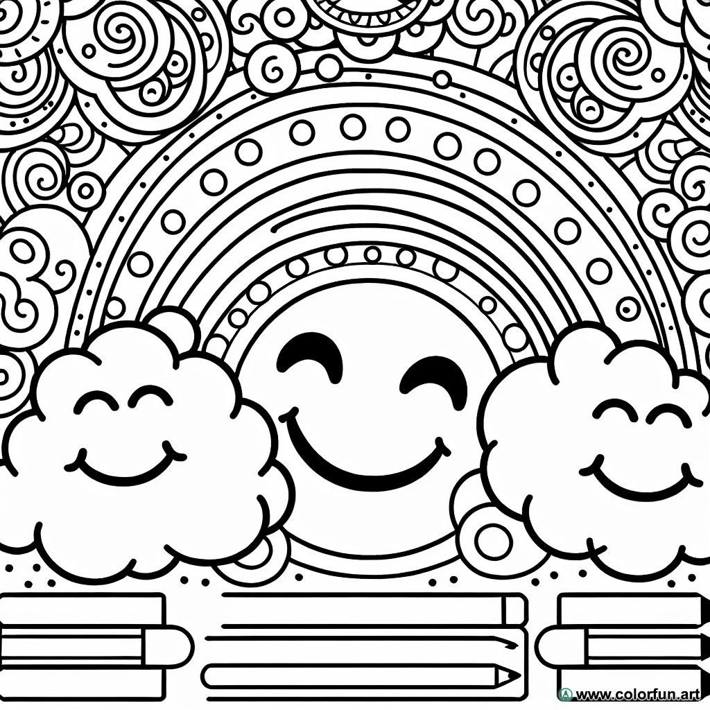 Coloring page happy smiley