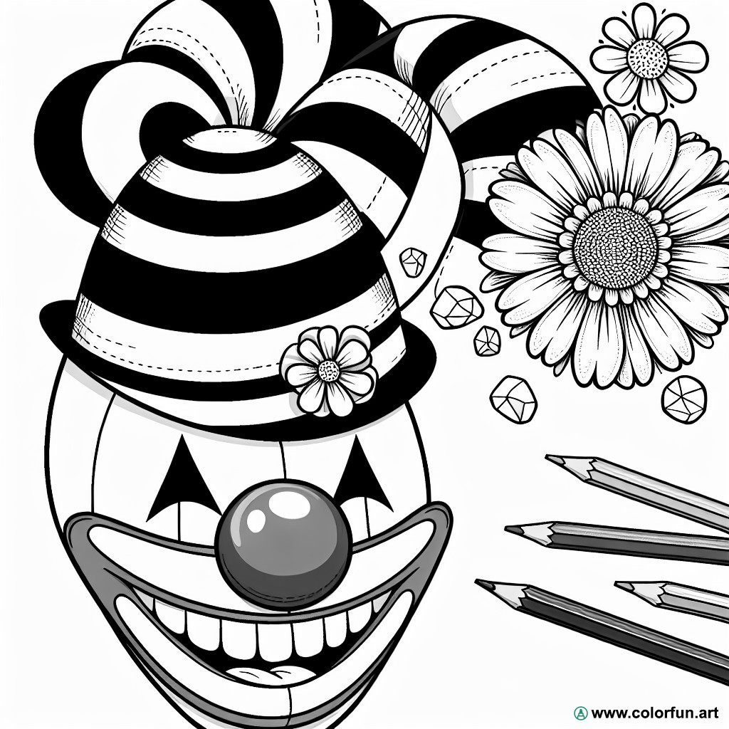 Coloring page clown hat