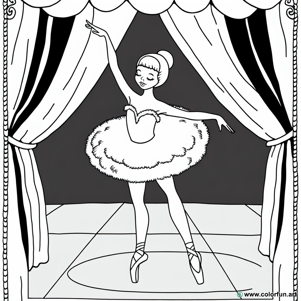 coloring page ballerina dancer