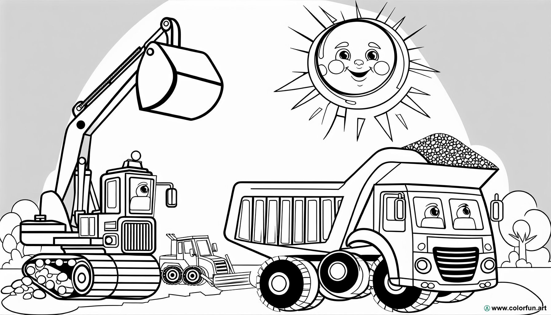 coloring page construction vehicle construction vehicles