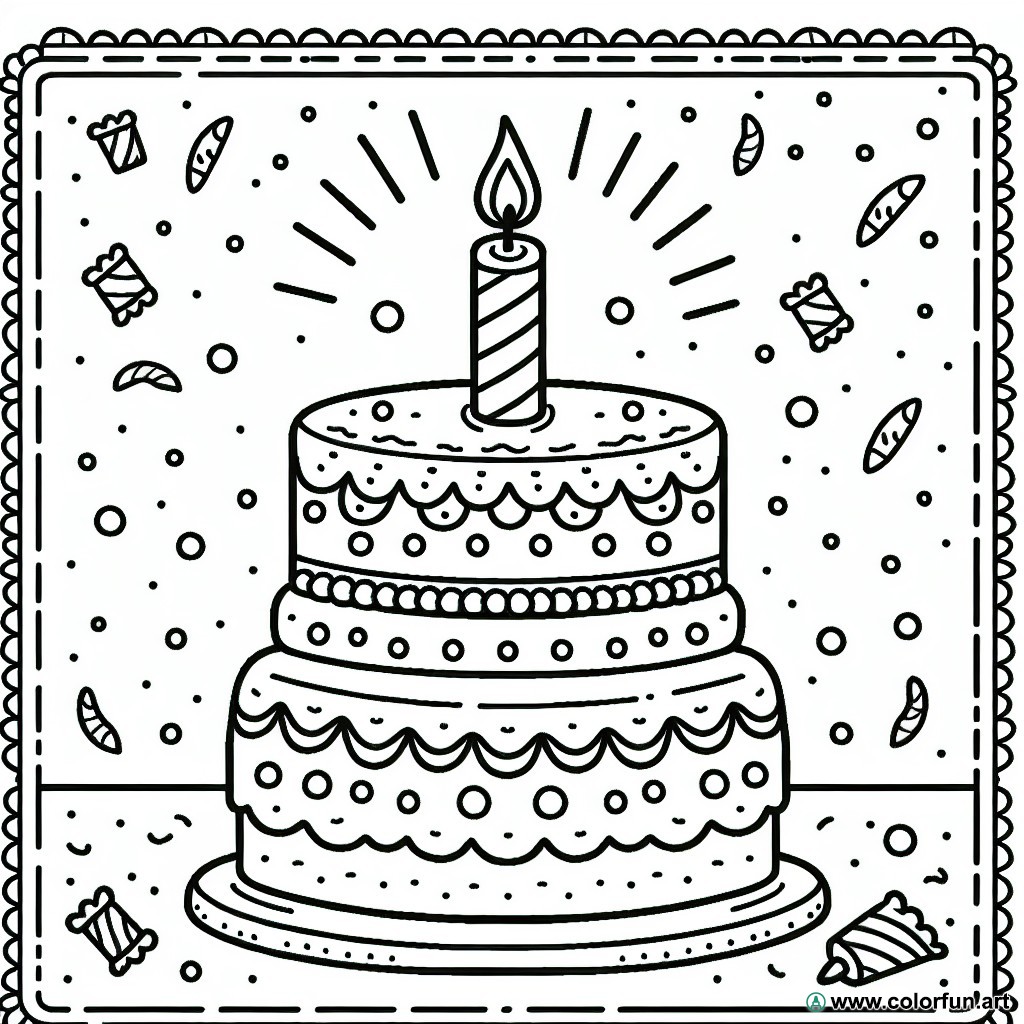 Coloring page cake candle