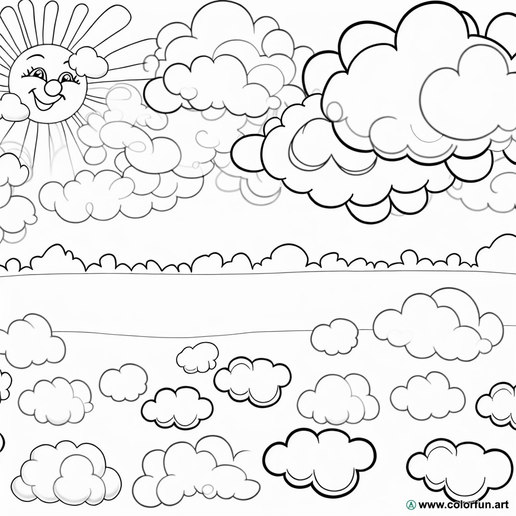 coloring page clouds