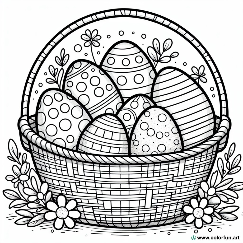 Coloring page Easter egg basket