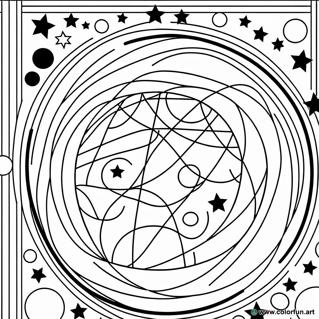 Abstract round coloring page