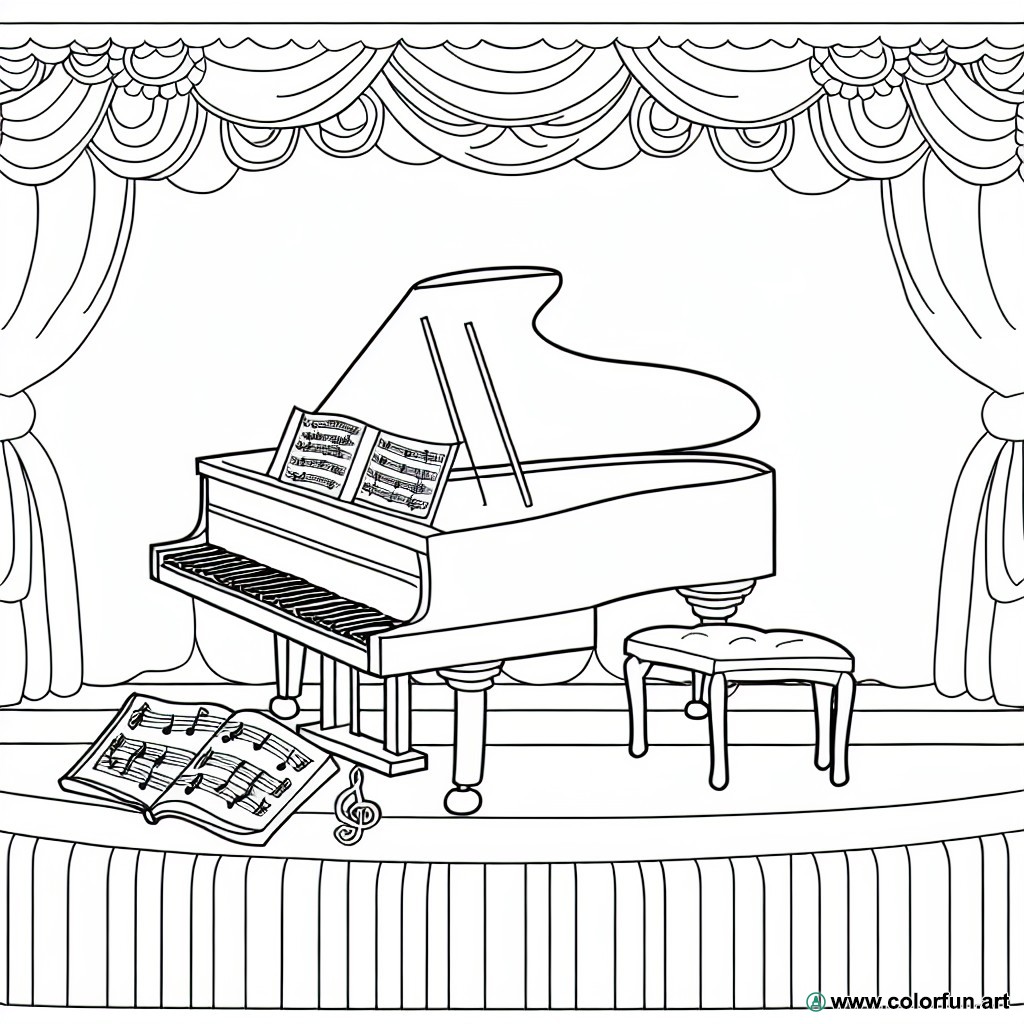 adult coloring page piano