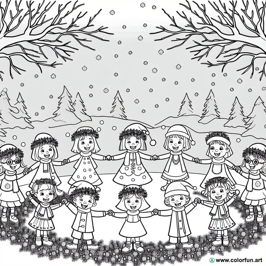 coloring page end-of-year party