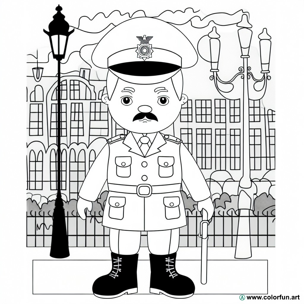 coloring page police officer national police