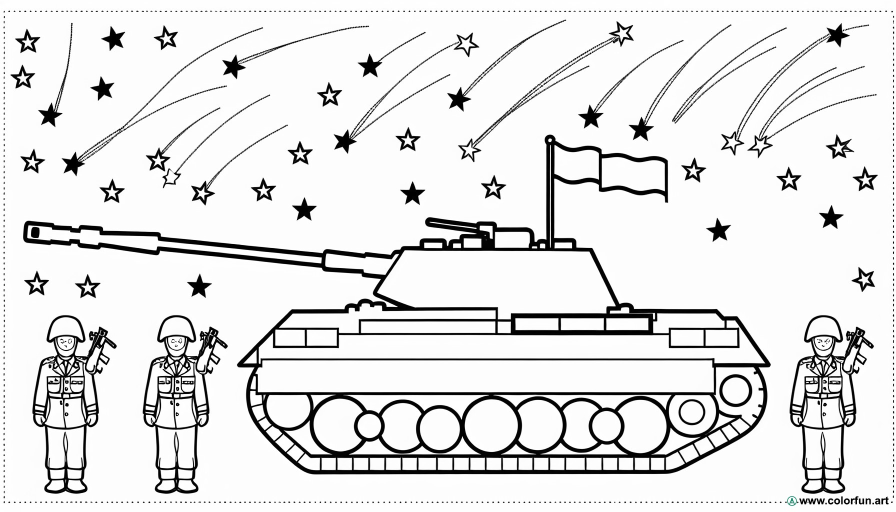 military coloring page for kids