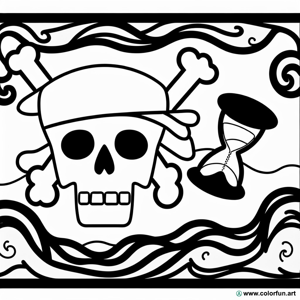 skull one piece coloring page
