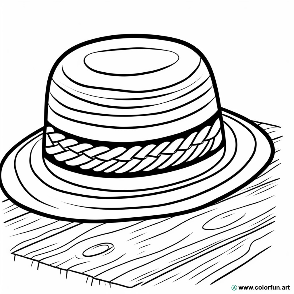 Coloring page straw hat