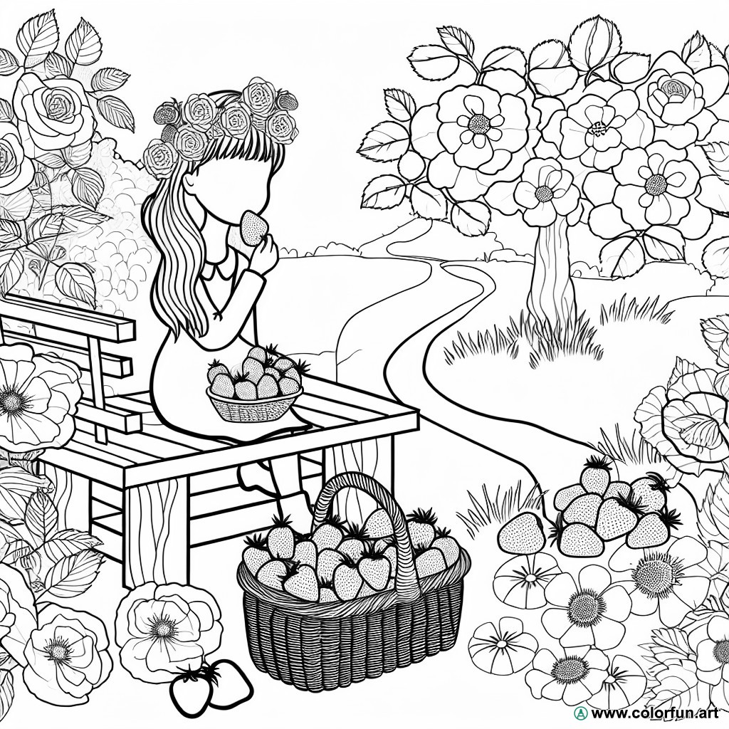 coloring page strawberry shortcake secret garden