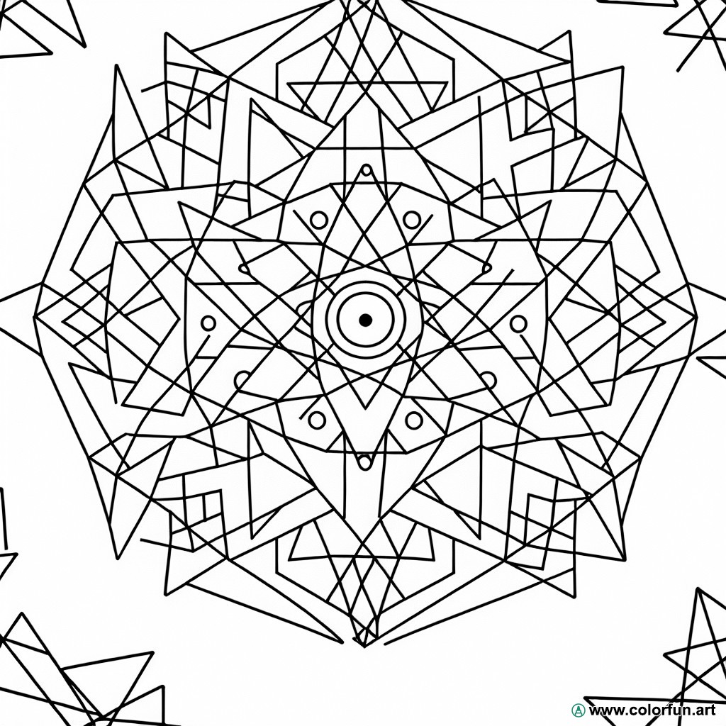 coloring page easy mandala to draw