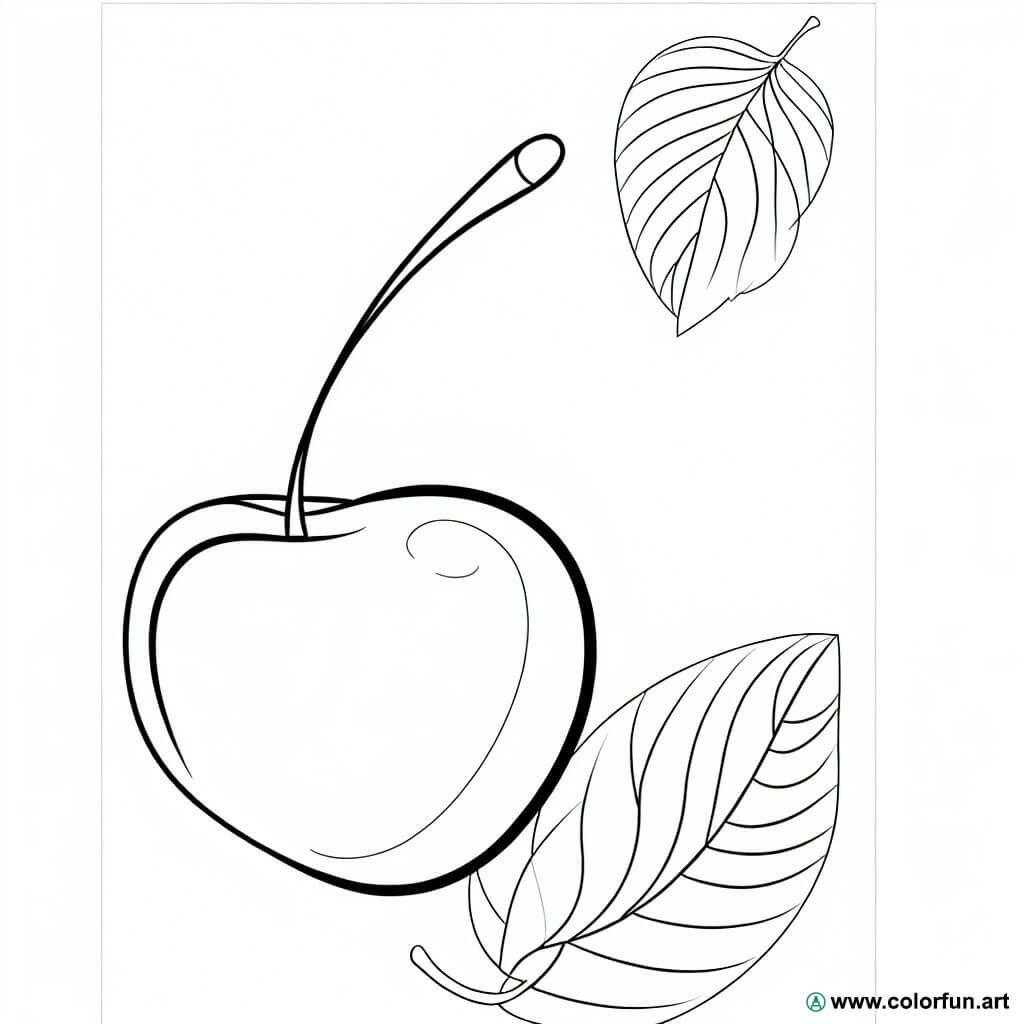 cherry fruit coloring page