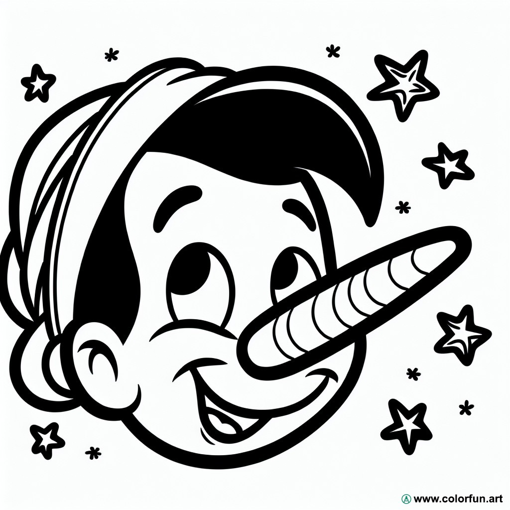 pinocchio nose coloring page