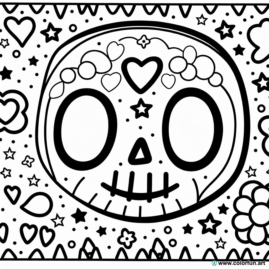 Skull easy coloring page